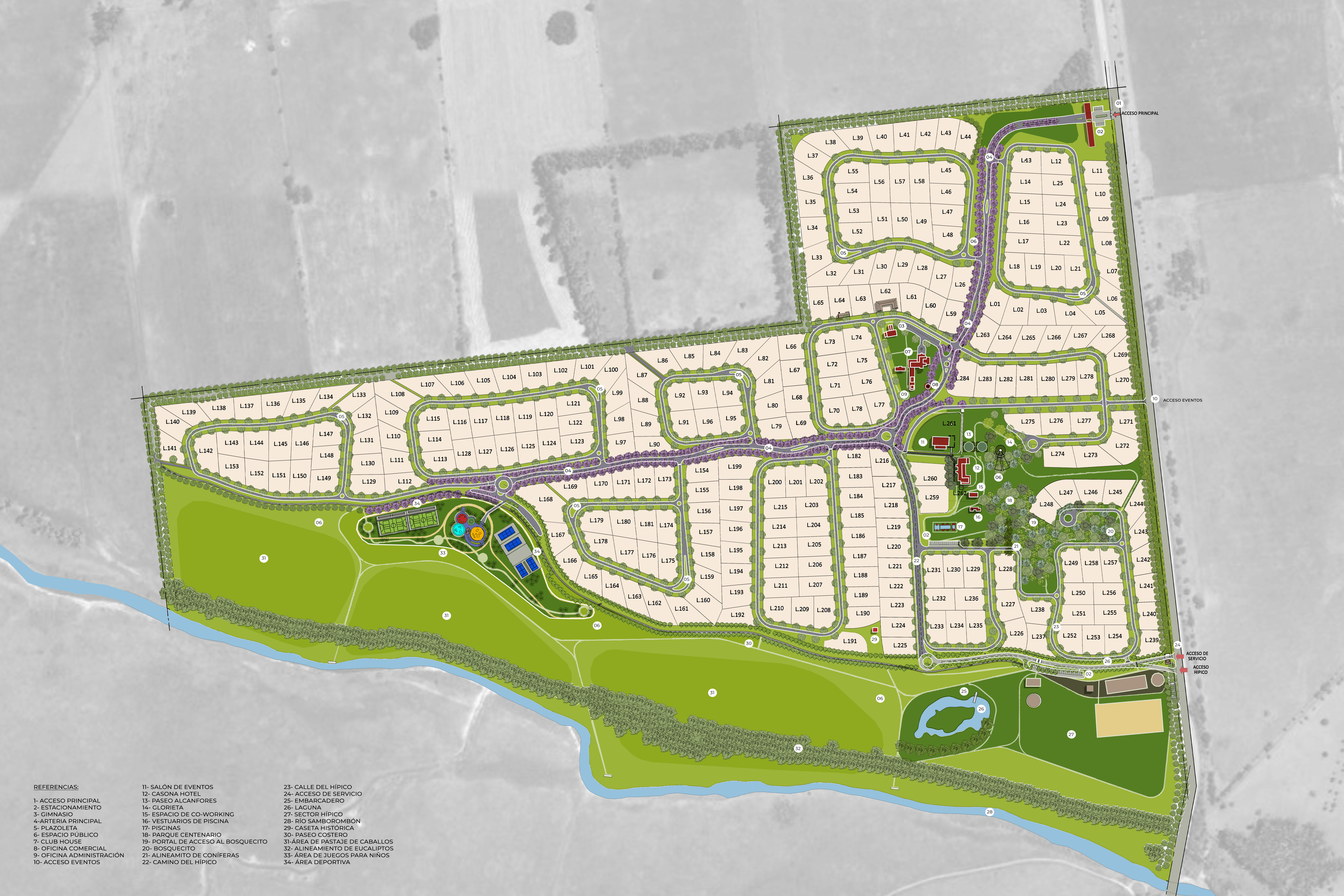 Masterplan El Encanto - Vista completa del desarrollo